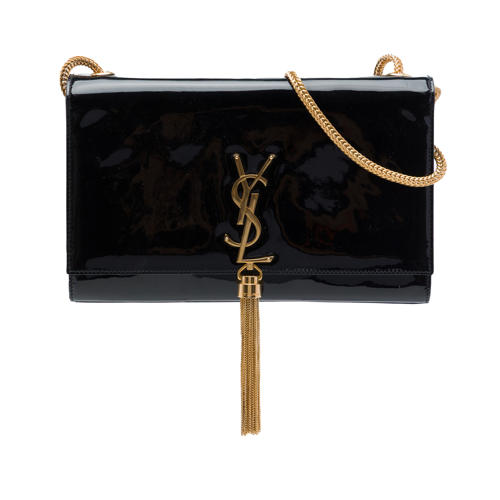 Pre-Loved Saint Laurent Medium Patent Classic Monogram Kate Tassel Crossbody